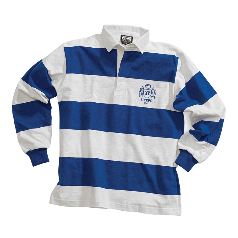 UPitt RFC Casual Weight Stripe Jersey White/Royal X-Small