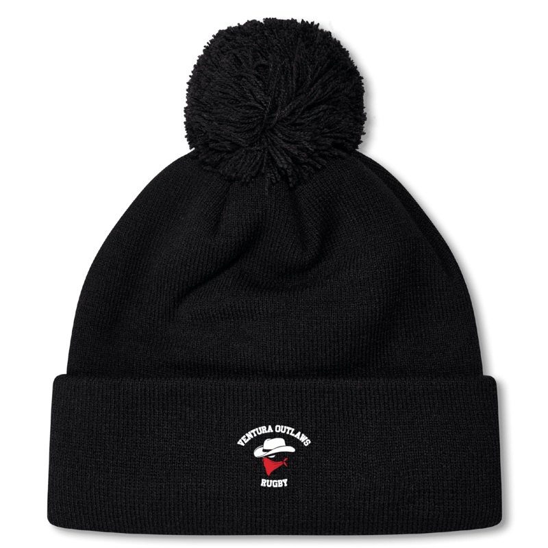 Ventura Outlaws Rugby Pom Pom Beanie by Canterbury OS Black