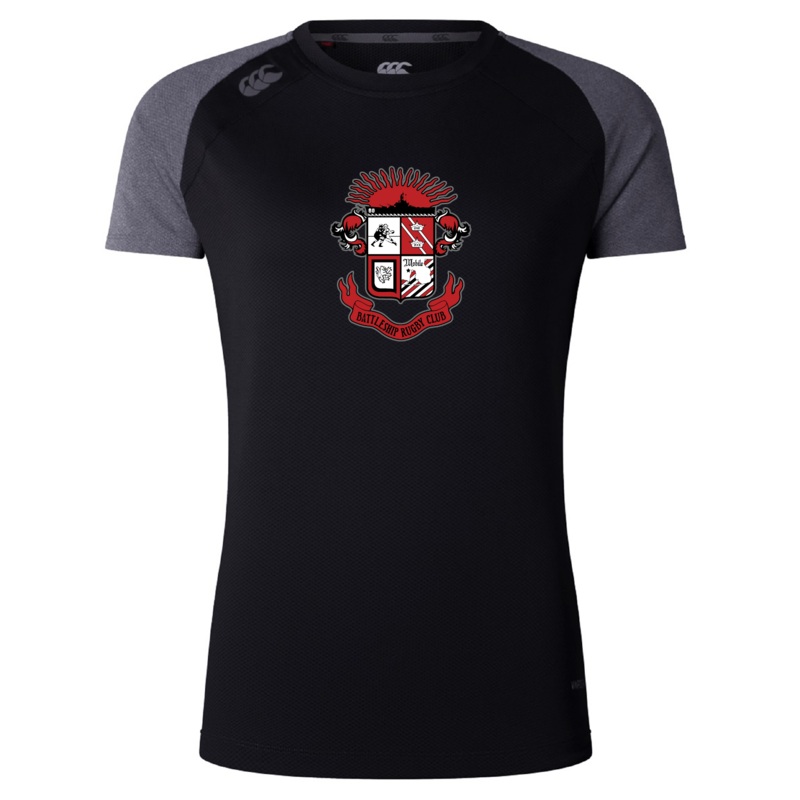 Battleship Rugby Club Women’s Elite Training Tee by Canterbury 8 Black