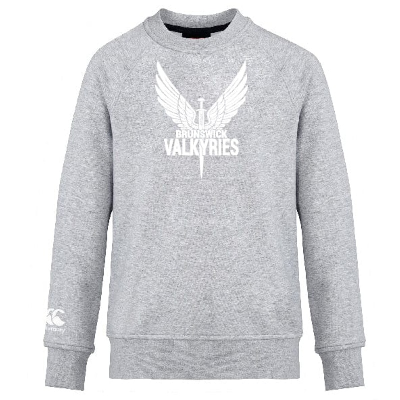 Brunswick Valkyries Club Crew Sweatshirt by Canterbury XS Grey