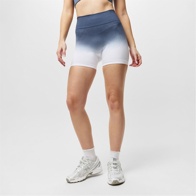 USA Pro Womens Seamless 5 Ombre Shorts 10 (38) Storm/White