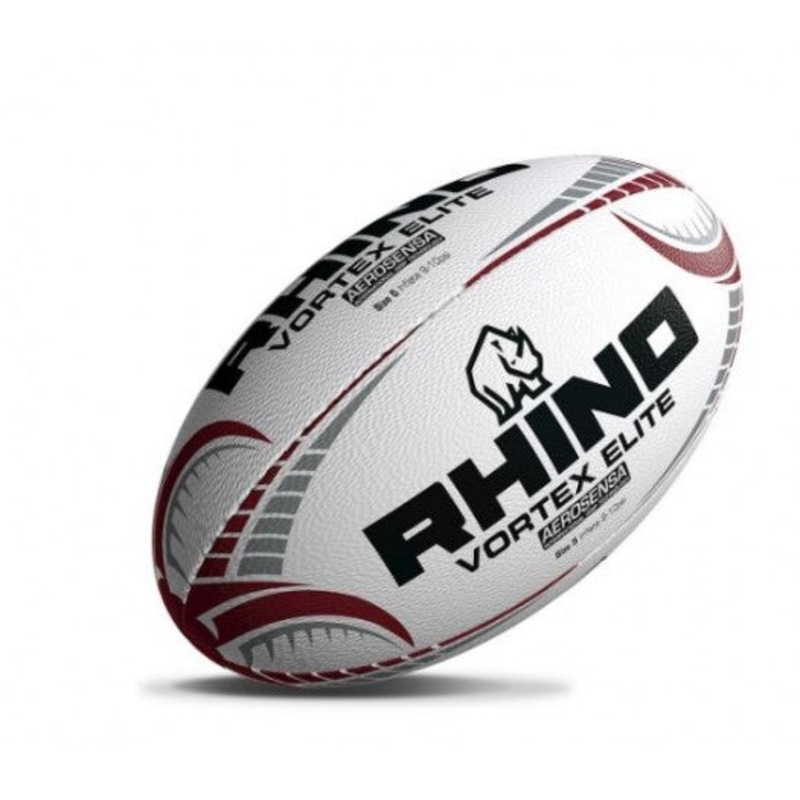 Rhino Vortex Elite Rugby Match Ball White S5
