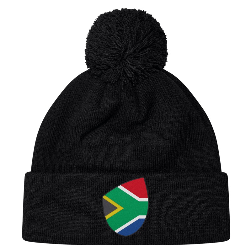 South Africa Shield Pom Pom Beanie OS Navy