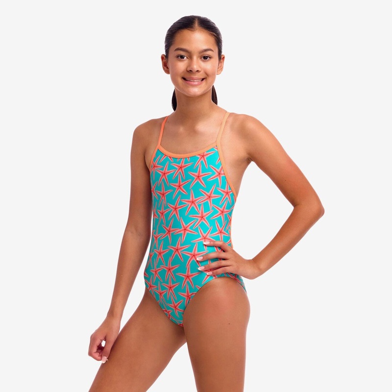 Funkita Girls Single Strap One Piece – Star Party 10