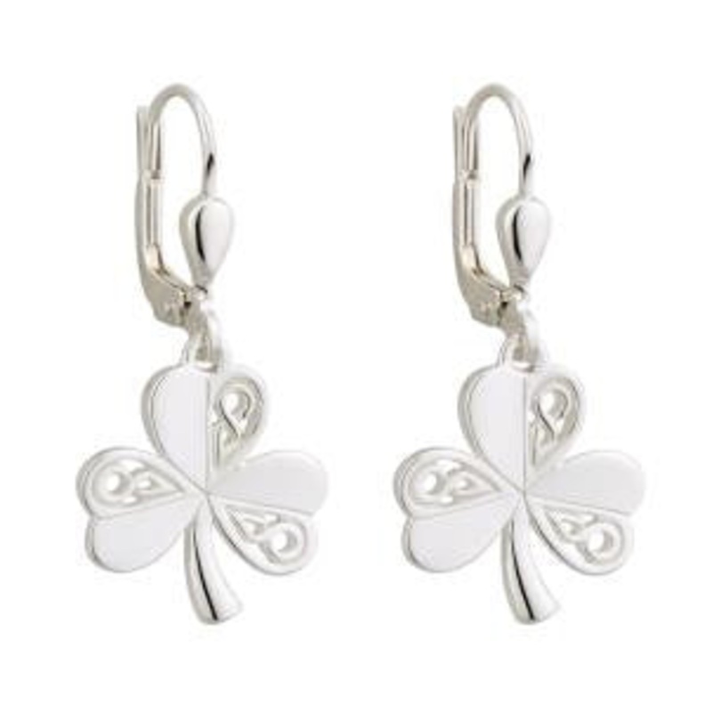 Celtic Shamrock Drop Earrings