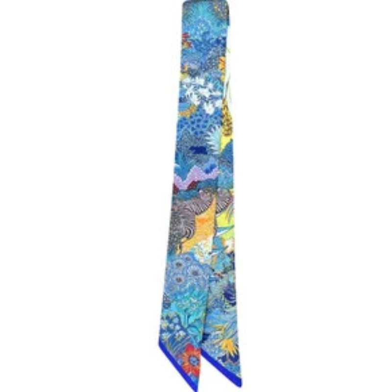 Crane Cobalt Blue Knotted Scarf Necklace