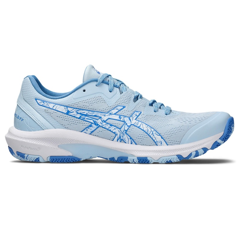 ASICS Netburner Shield FF Womens Netball Shoes Light Blue/White US 7