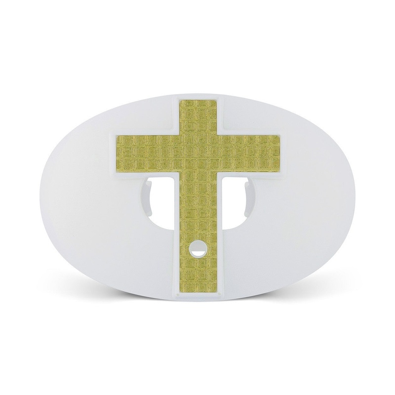 “3D Diamond Cross” Chrome Oxygen Football Mouthguard White