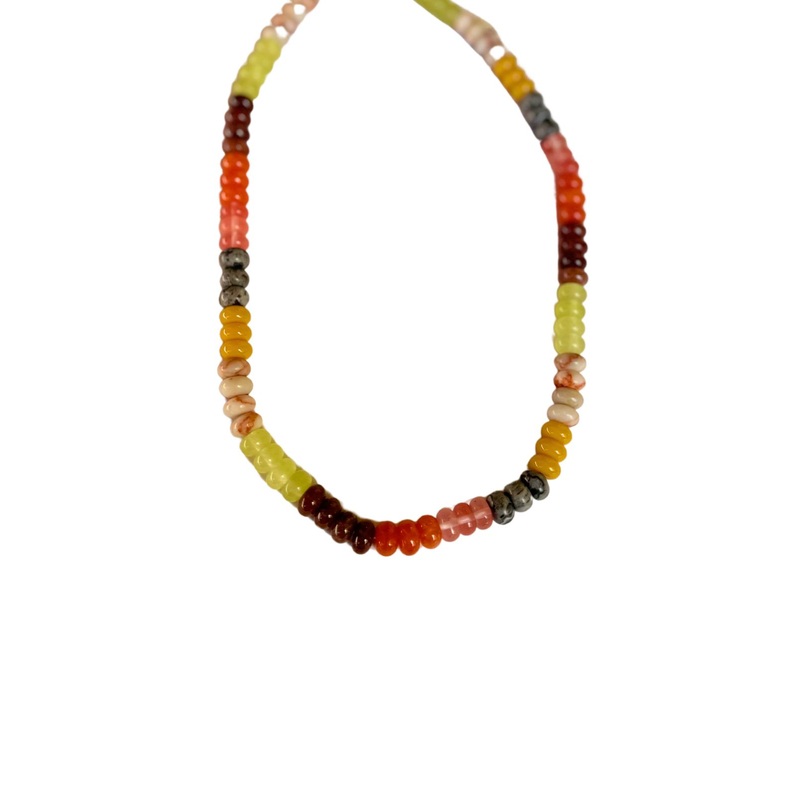 Autumn Multi Beaded Gemstone Necklace