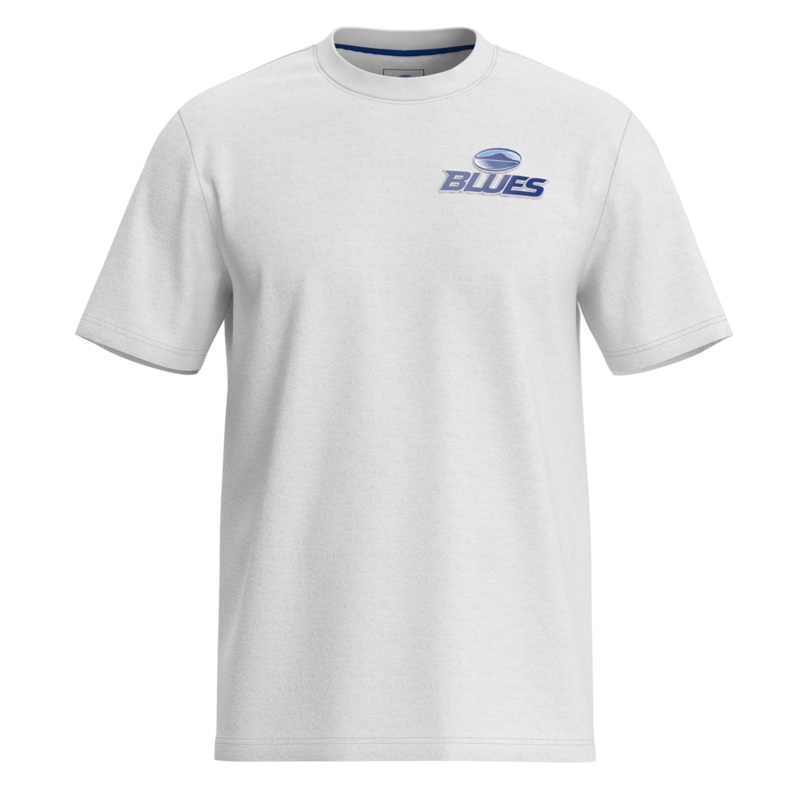 Blues Super Rugby Slogan Tee by DryWorld S White