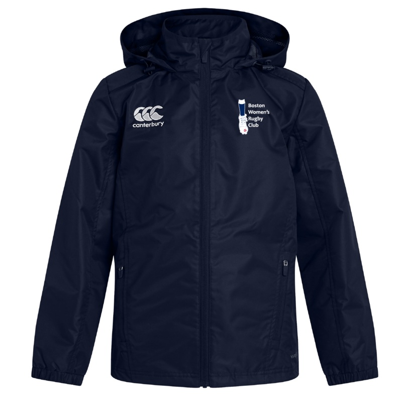 Boston Women’s RFC Club Vaposhield Full Zip Rain Jacket by Canterbury XS Navy