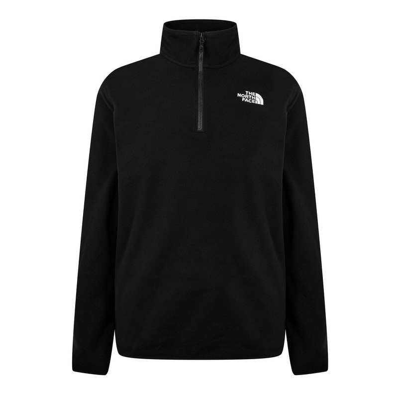 The North Face Mens 100 Glacier Quarter Zip Fleece Large JK3 Black