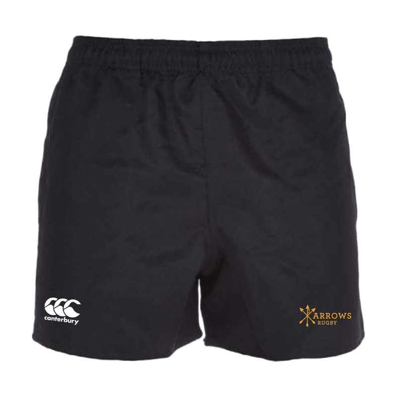 Arrows Rugby Club Professional Polyester Rugby Short by Canterbury Y6 Black