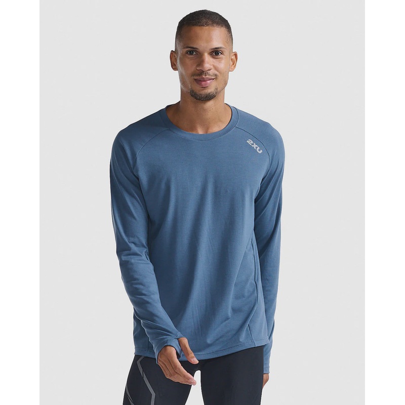 2XU Mens Ignition Base Layer Long Sleeve Tee – Stormy Small
