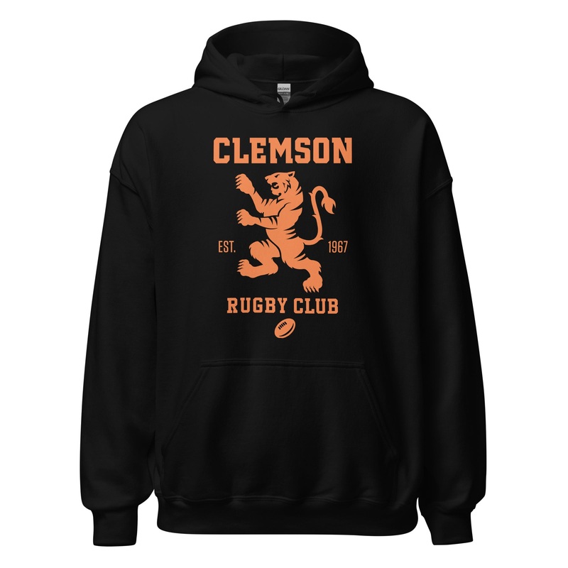 Clemson Rugby Logo Heavy Blend Hoodie Black S