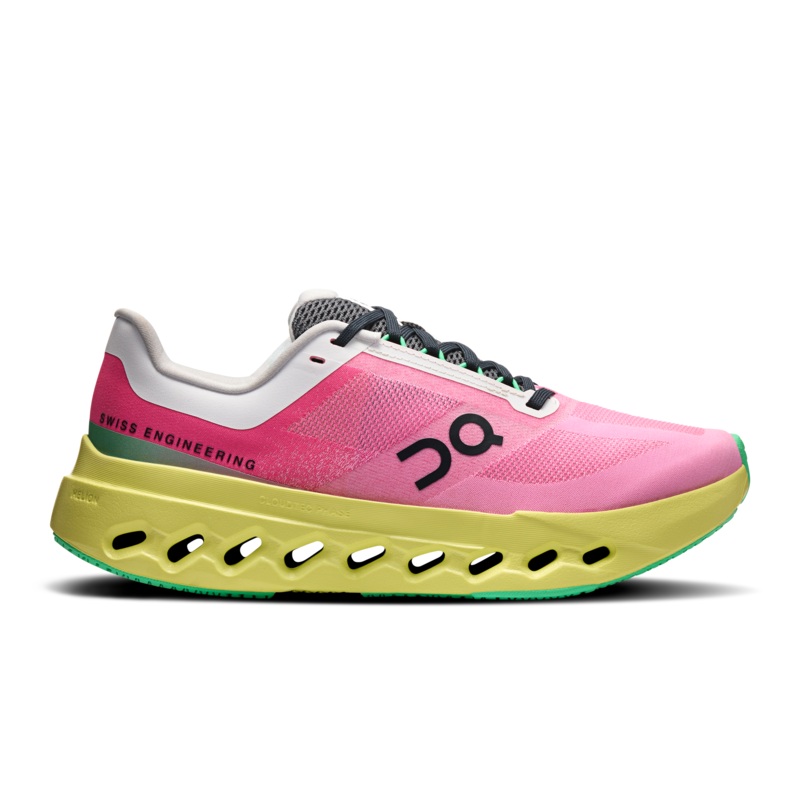 ON Cloudsurfer Next 2 Running Shoes Women-Pink/Limelight Pink/Limelight UK 5