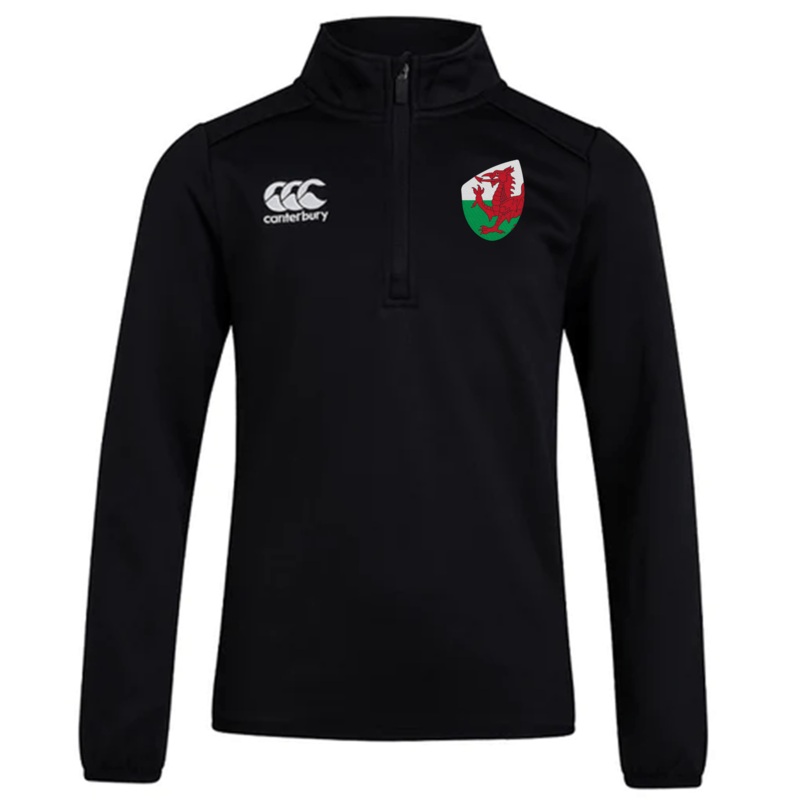 Wales Club Shield 1/4 Zip Training Top XS Black