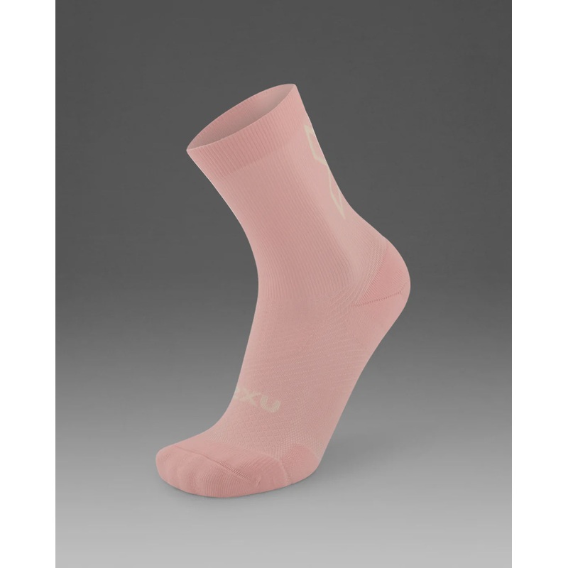 2XU Vectr Light Cushion Crew Socks – Pink Frost/White Small