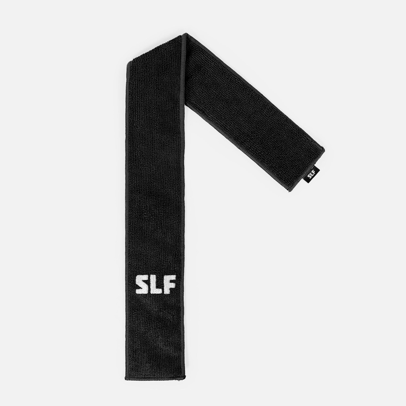 Black Thin Football Towel with Logo Black