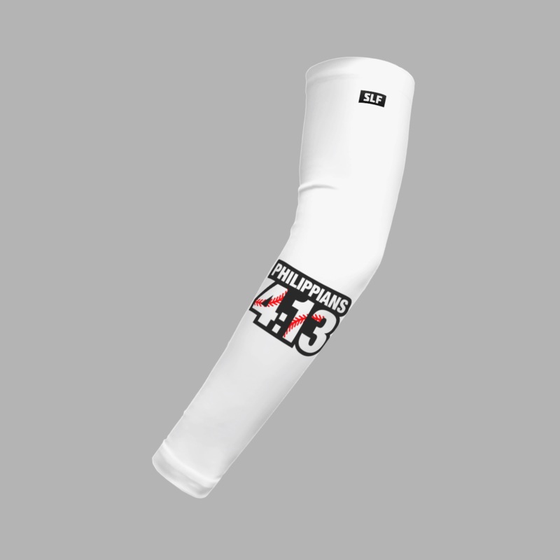 Philippians 4:13 Baseball Kids Arm Sleeve Black Slim