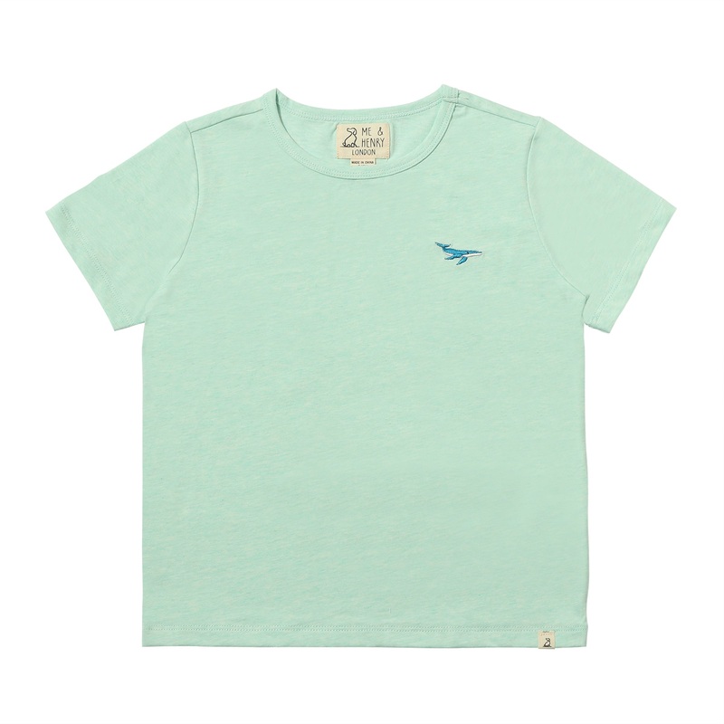 MARINE Blue Whale Embroidered Tee 0-3m