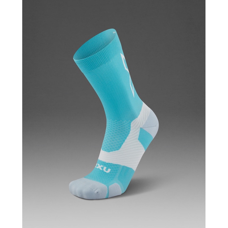 2XU Vectr Light Cushion Crew Socks – Moonstone/Black Medium