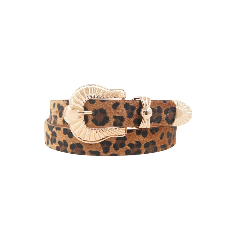 Animal Print Metal Buckle Belt
