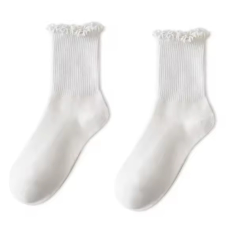 SSYS White Ruffle Ankle Socks