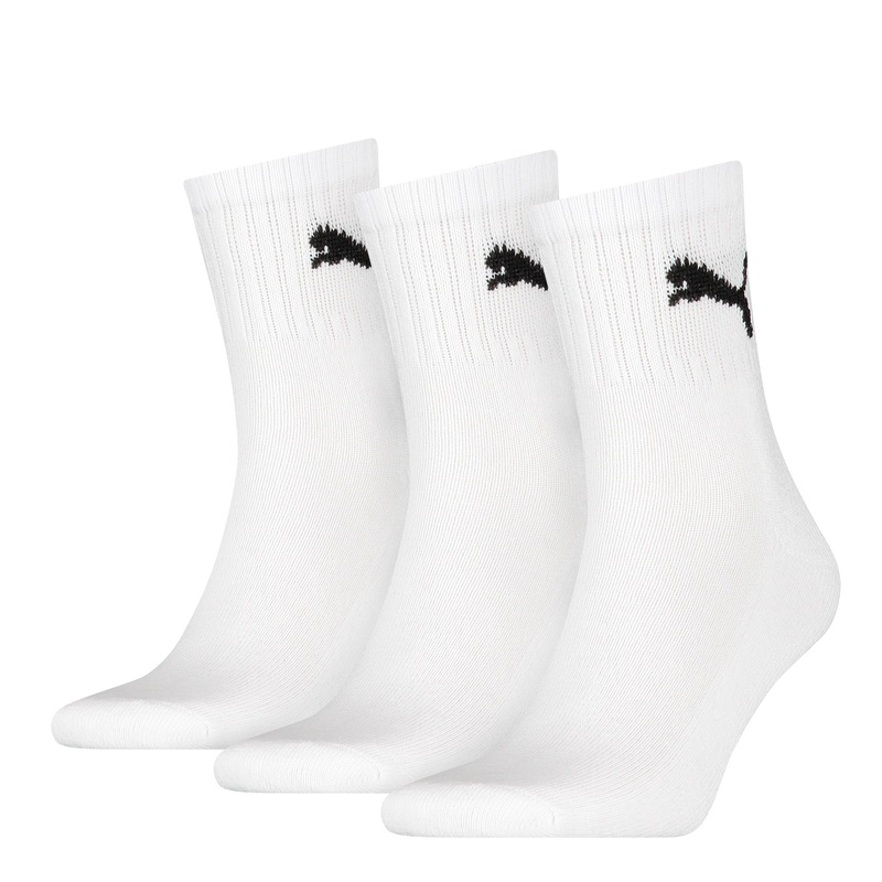 PUMA Short Crew Socks – 3 Pack White 3.5-6