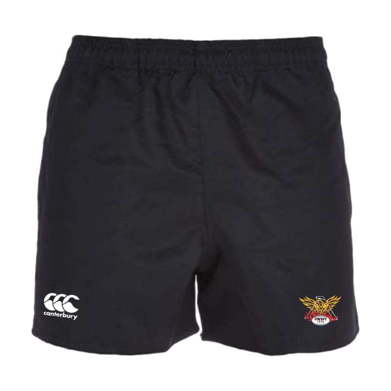Atlanta Old White Rugby Professional Polyester Rugby Short by Canterbury Y6 Black