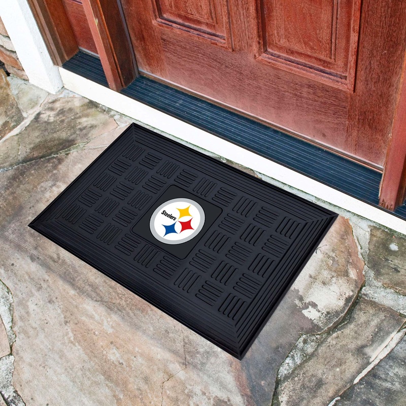 Fanmats Pittsburgh Steelers Heavy Duty Vinyl Medallion Door Mat – 19.5″ x 31″