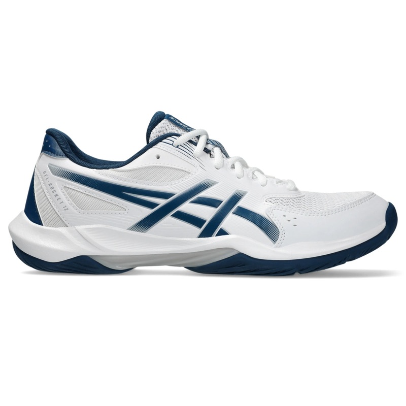 Asics Men’s Gel-Rocket 12 Volleyball Shoes White/Mako Blue 6