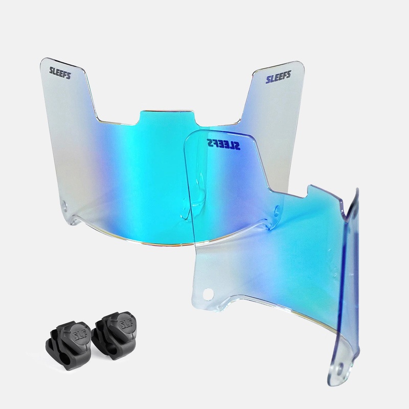 Clear Blue Devil Helmet Eye-Shield Visor Blue