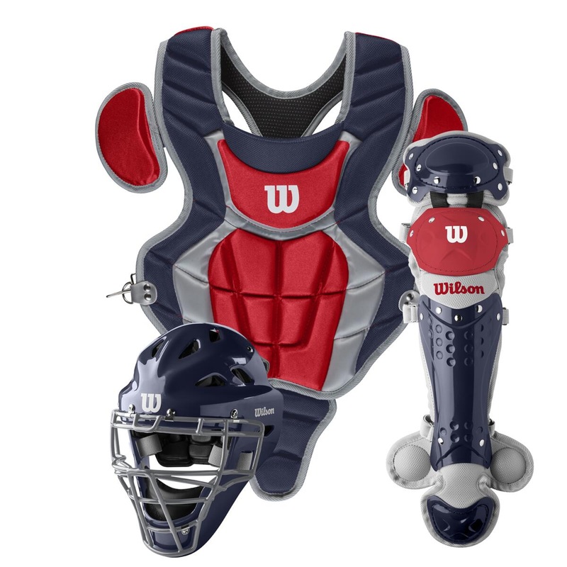 Wilson C200 Youth 3-Piece Catcher’s Set NAVY | SCARLET