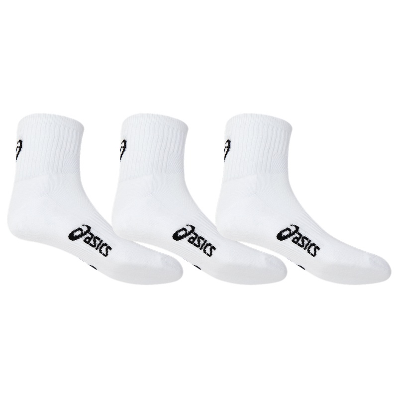 ASICS Pace Quarter Socks 3 Pack White 4-8