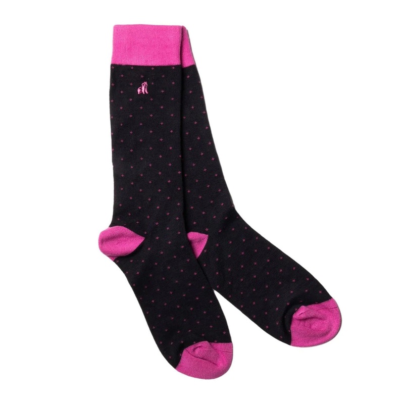 Swole Panda Spotted Pink Bamboo Socks 7-11 PINK