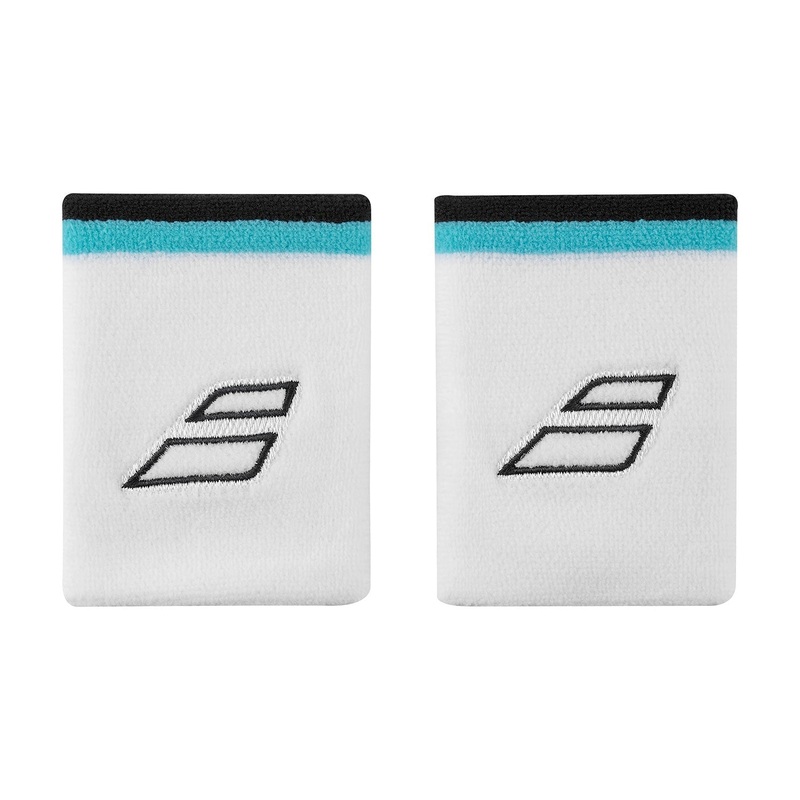 Babolat Terry Jumbo Wristband Unisex – White/Blue White/Estate Blue 10.5 cm
