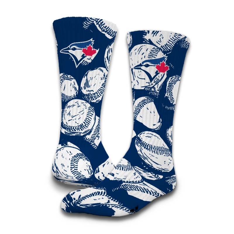 Toronto Blue Jays Baseball Pattern Socks Great White S