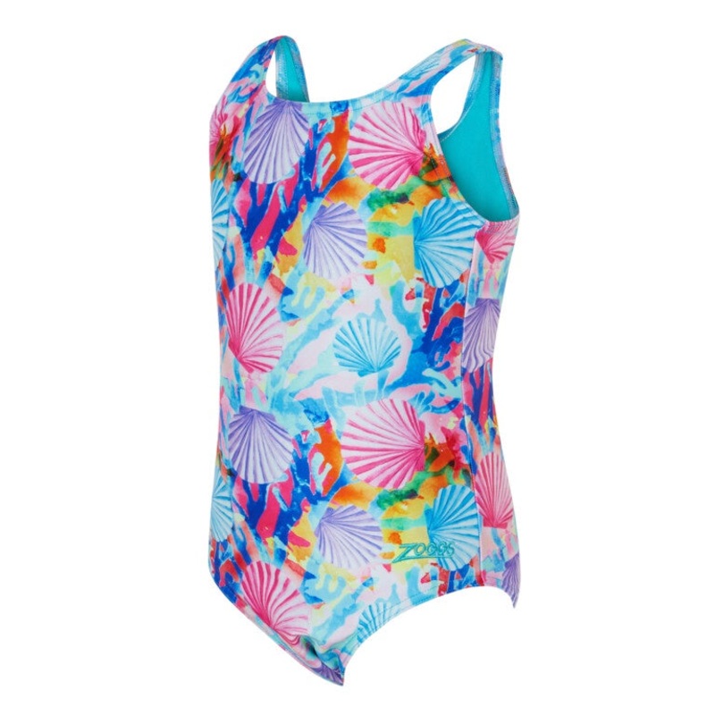 Zoggs Girls Scoopback Swimming Costume – Crazy Clams Age 3