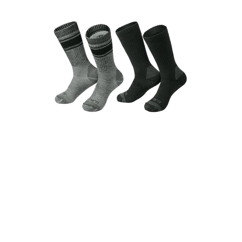 Carhartt Heavyweight Crew Sock (4-Pack) CTSC1054 Assorted Black and Charcoal L