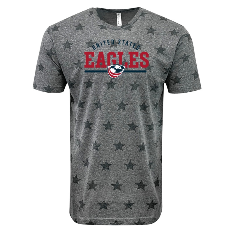USA Rugby Wordmark Five-Star Tee 24 S Grey