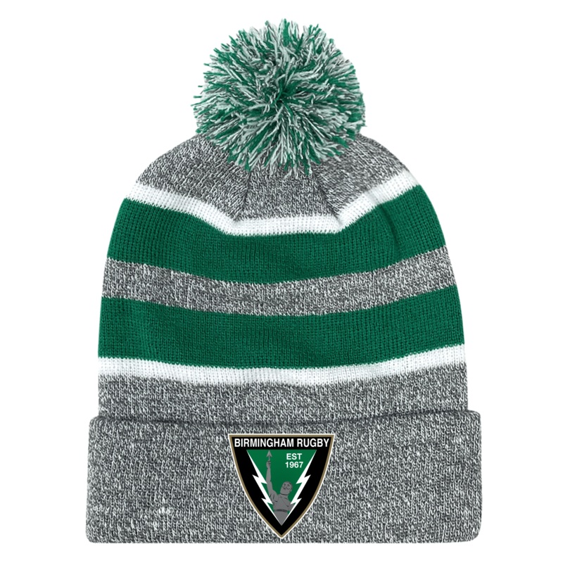 Birmingham Vulcans Rugby Hooped Pom-Pom Beanie OS Black
