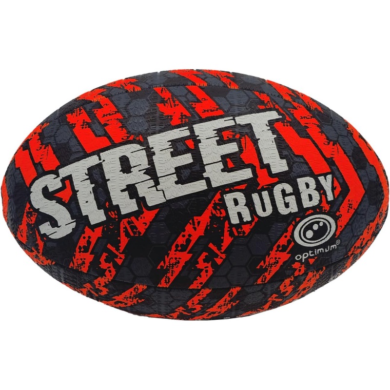 Street Rugby Ball Size 3  Black/Orange, Durable, High Grip, Outdoor