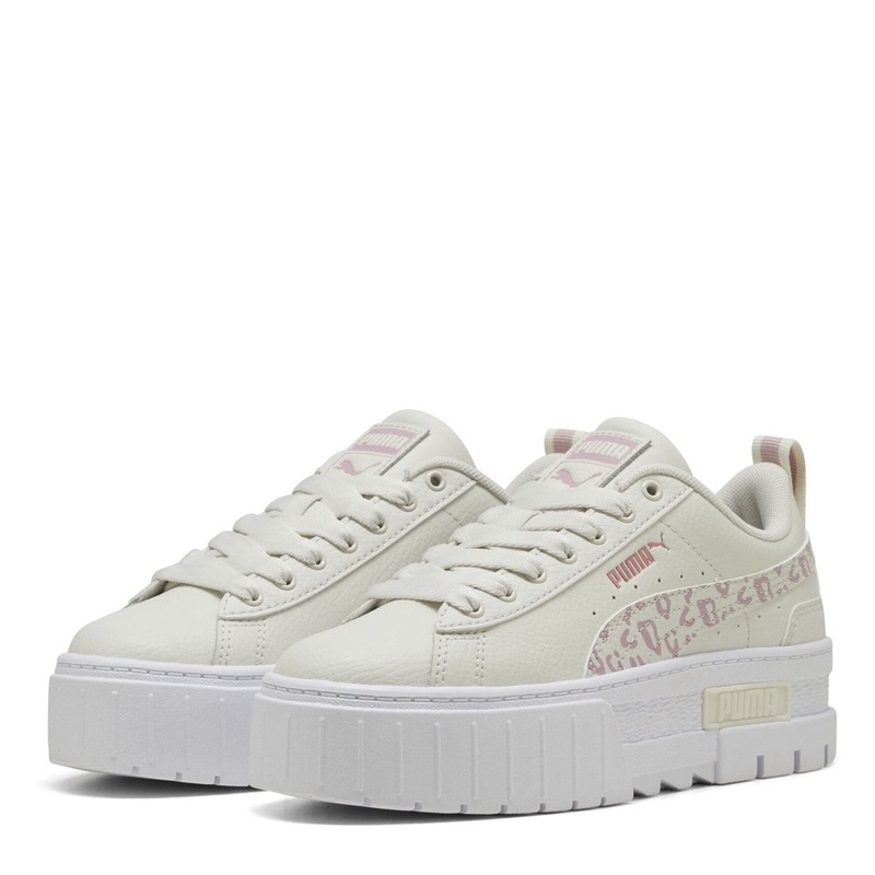 Puma Junior Mayze Graphic Print Platform Skate Shoes 5 (38) Grey/Mauve