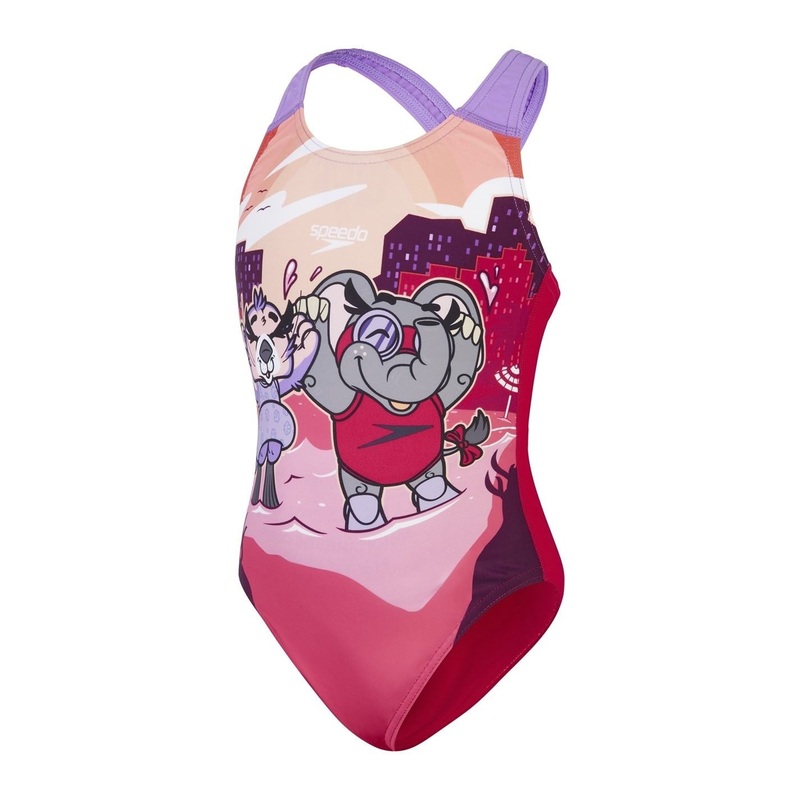 Speedo Graphic Print One Piece Swimsuit 9-12 Mnth Pink
