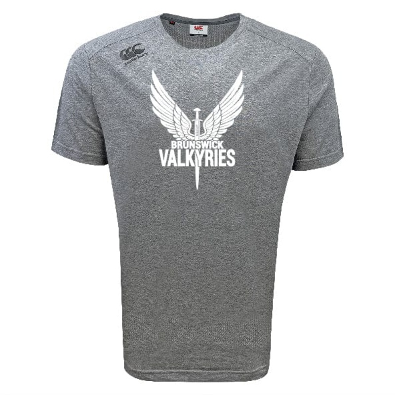 Brunswick Valkyries Tempo Vapodri T-Shirt by Canterbury XS Grey