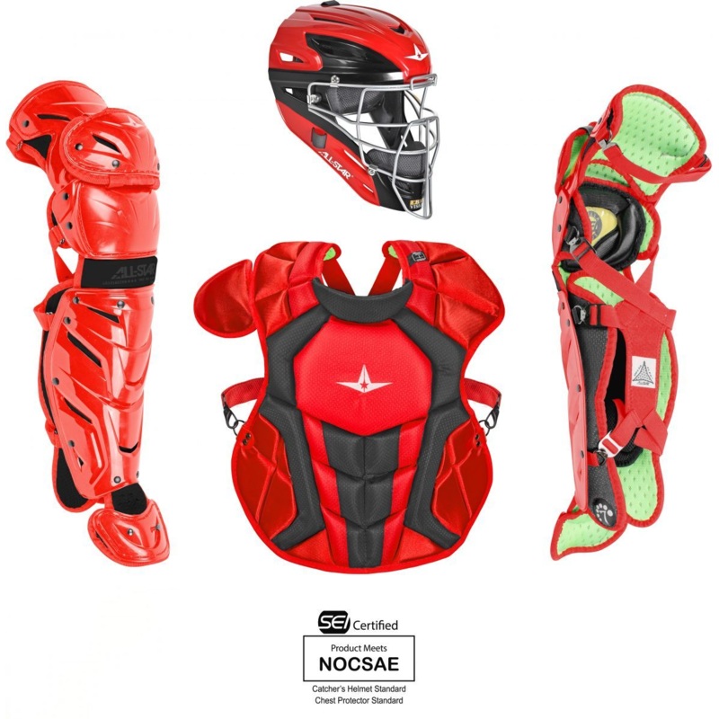 All-Star Youth System7 Axis Elite Catcher’s Set SCARLET | BLACK