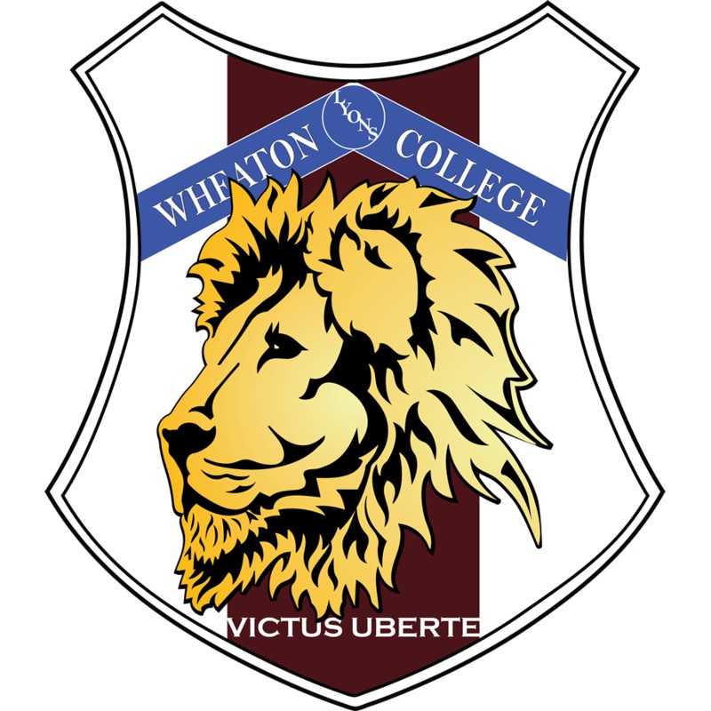 Wheaton College Graphic Prints Wheaton College Lyons Crest – Lion with Victus Uberte – 3.5″ x 3″