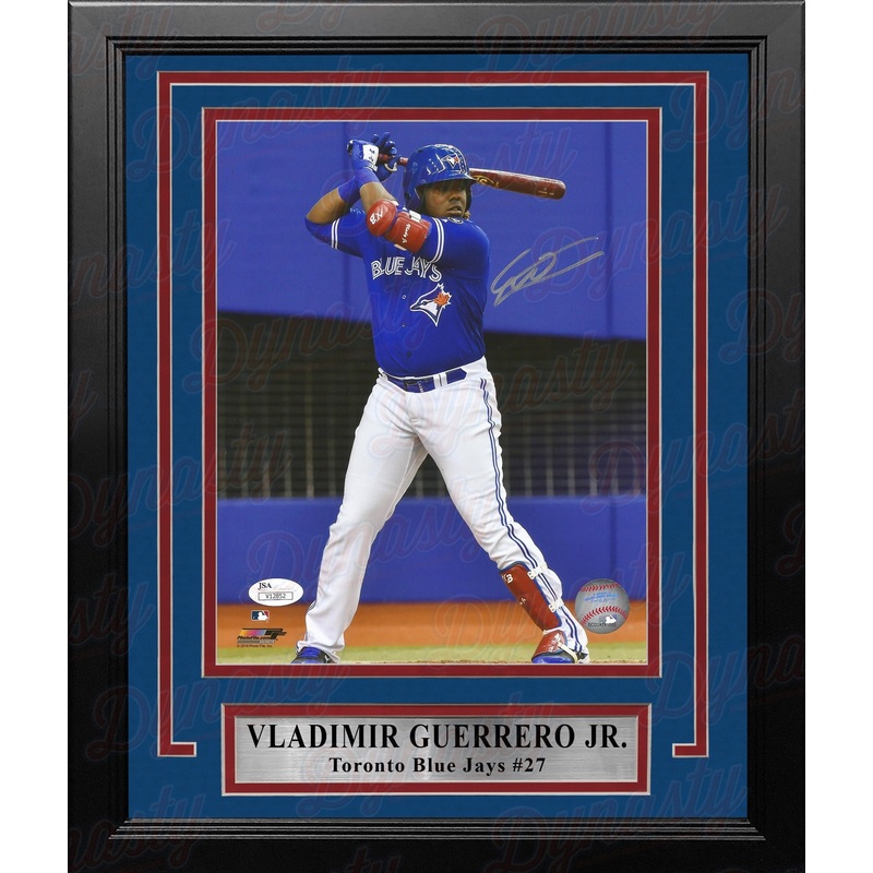 Autographed Toronto Blue Jays Vladimir Guerrero, Jr. At-Bat Framed Baseball Photo 8×10 Framed Photo