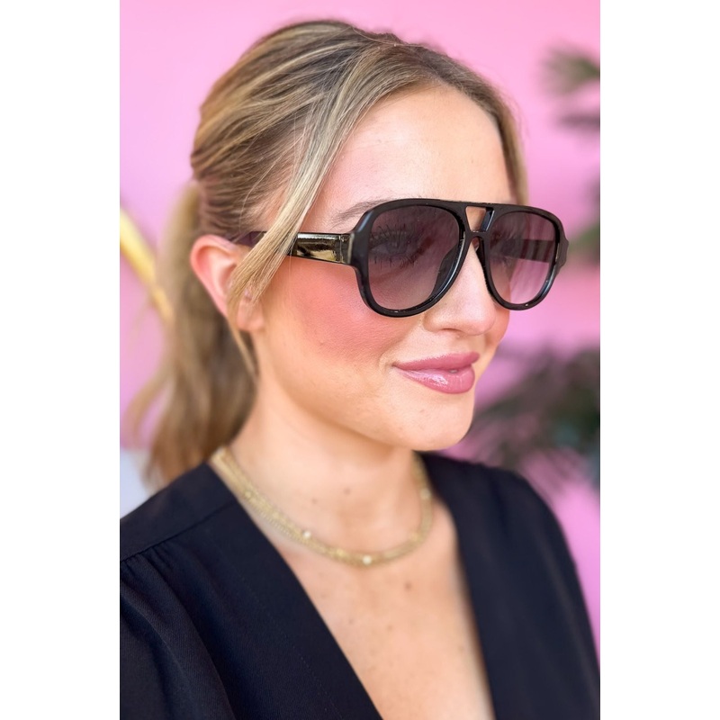 Black Aviator Sunglasses